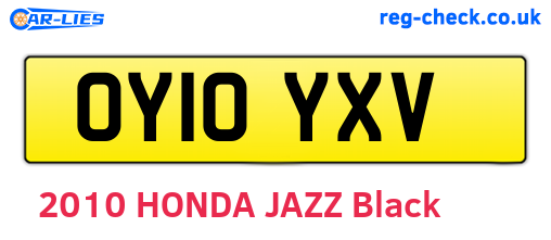 OY10YXV are the vehicle registration plates.