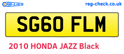 SG60FLM are the vehicle registration plates.