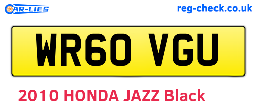 WR60VGU are the vehicle registration plates.