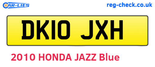 DK10JXH are the vehicle registration plates.