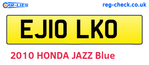 EJ10LKO are the vehicle registration plates.