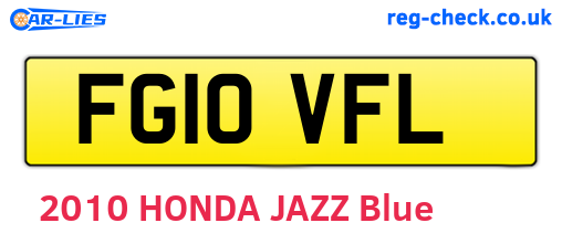 FG10VFL are the vehicle registration plates.