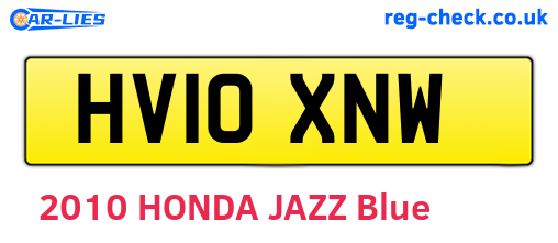 HV10XNW are the vehicle registration plates.