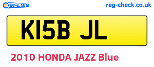 K15BJL are the vehicle registration plates.