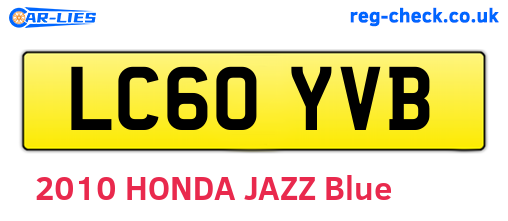 LC60YVB are the vehicle registration plates.