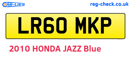 LR60MKP are the vehicle registration plates.