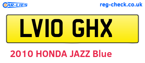 LV10GHX are the vehicle registration plates.