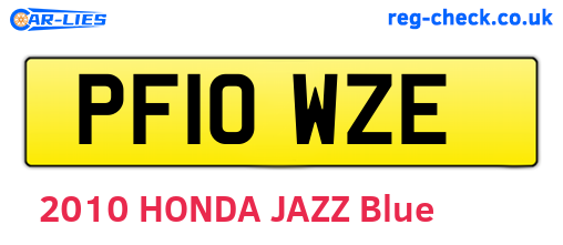 PF10WZE are the vehicle registration plates.