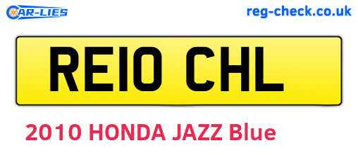RE10CHL are the vehicle registration plates.
