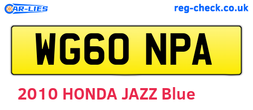 WG60NPA are the vehicle registration plates.