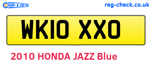 WK10XXO are the vehicle registration plates.