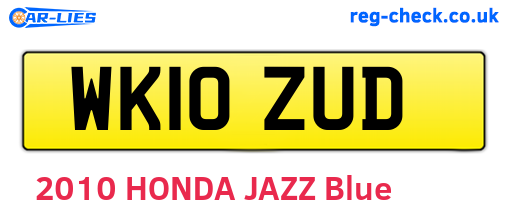 WK10ZUD are the vehicle registration plates.