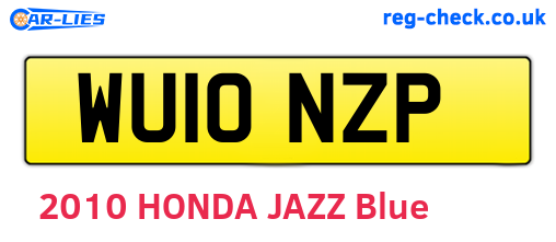 WU10NZP are the vehicle registration plates.
