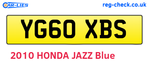 YG60XBS are the vehicle registration plates.