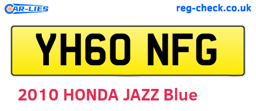 YH60NFG are the vehicle registration plates.