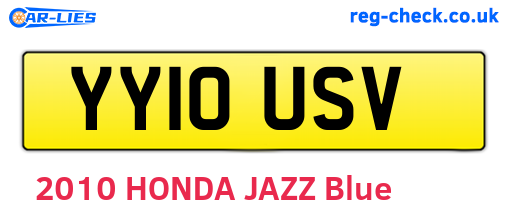 YY10USV are the vehicle registration plates.