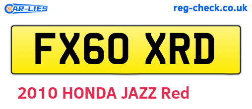 FX60XRD are the vehicle registration plates.