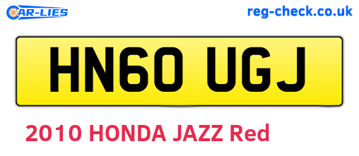 HN60UGJ are the vehicle registration plates.