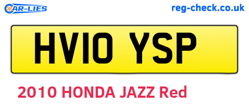 HV10YSP are the vehicle registration plates.