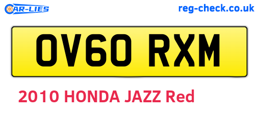 OV60RXM are the vehicle registration plates.