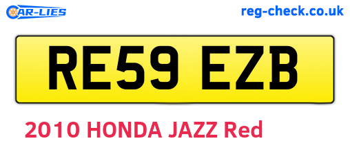 RE59EZB are the vehicle registration plates.
