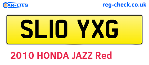 SL10YXG are the vehicle registration plates.