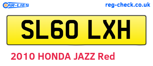 SL60LXH are the vehicle registration plates.