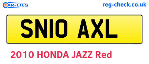 SN10AXL are the vehicle registration plates.