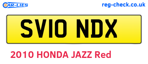 SV10NDX are the vehicle registration plates.