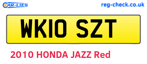 WK10SZT are the vehicle registration plates.