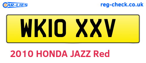 WK10XXV are the vehicle registration plates.