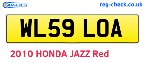 WL59LOA are the vehicle registration plates.