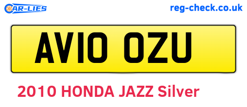 AV10OZU are the vehicle registration plates.