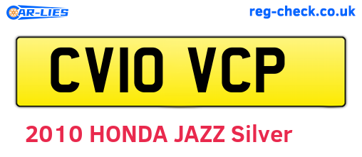 CV10VCP are the vehicle registration plates.