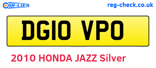 DG10VPO are the vehicle registration plates.