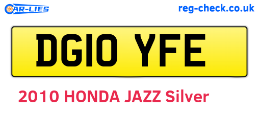 DG10YFE are the vehicle registration plates.