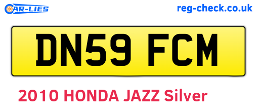 DN59FCM are the vehicle registration plates.