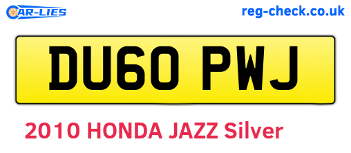 DU60PWJ are the vehicle registration plates.