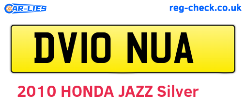 DV10NUA are the vehicle registration plates.