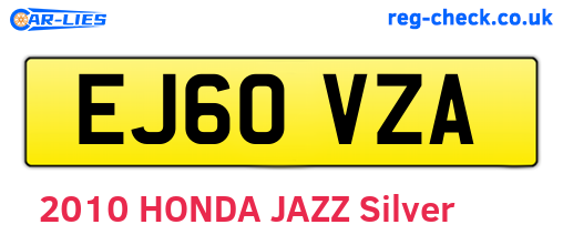 EJ60VZA are the vehicle registration plates.
