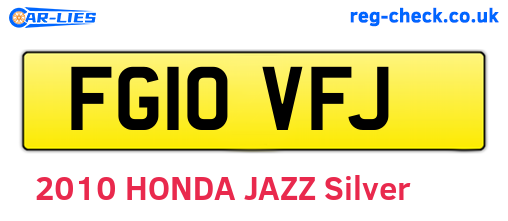 FG10VFJ are the vehicle registration plates.