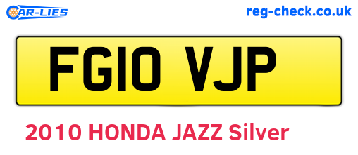 FG10VJP are the vehicle registration plates.