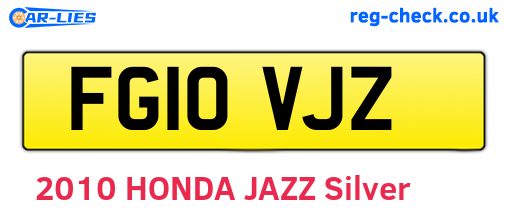 FG10VJZ are the vehicle registration plates.