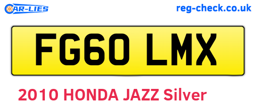 FG60LMX are the vehicle registration plates.