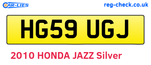 HG59UGJ are the vehicle registration plates.