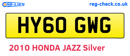 HY60GWG are the vehicle registration plates.