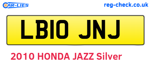 LB10JNJ are the vehicle registration plates.