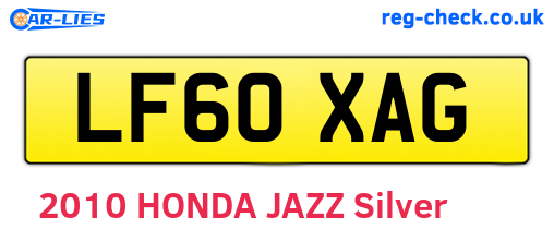 LF60XAG are the vehicle registration plates.