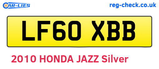LF60XBB are the vehicle registration plates.