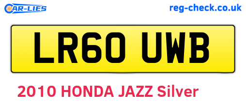 LR60UWB are the vehicle registration plates.